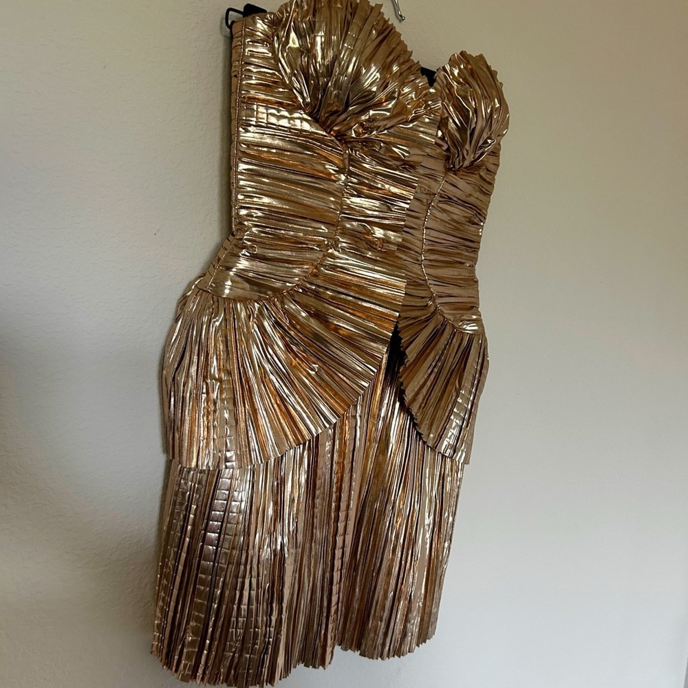 Cult Gaia Charlique Mini Dress Gold - Picture 7 of 9